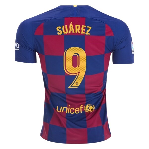 Camiseta Barcelona NO.9 Suarez Primera equipación 2019-2020 Azul Rojo